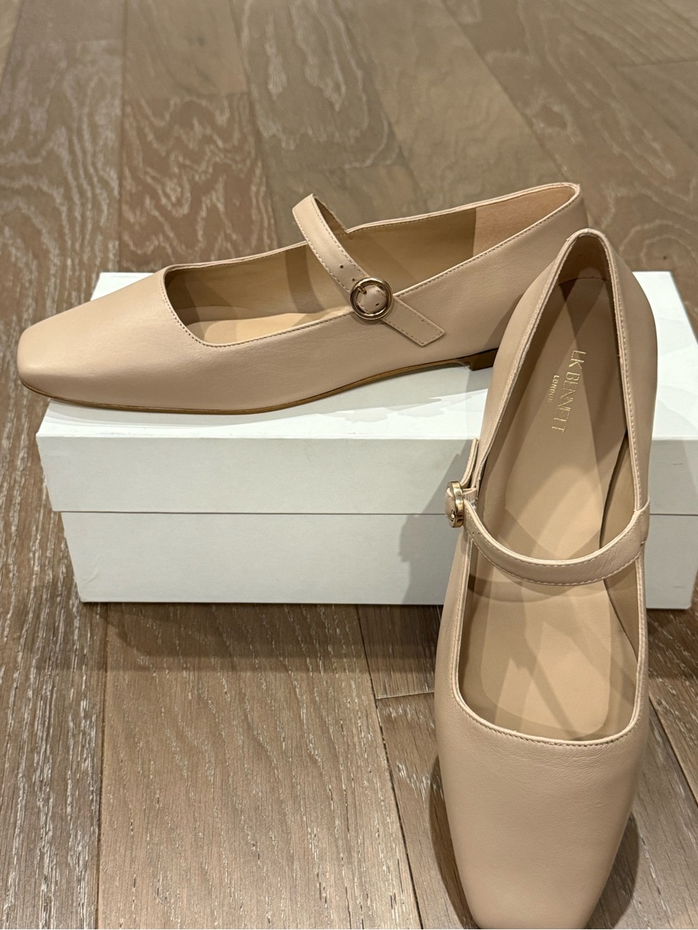 Lk Bennett Willow Blush Beige Mary Jane Flats with Buckle
